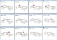 Différentes positions du pont roulant générées à l’aide d’Excel (© Albyr)